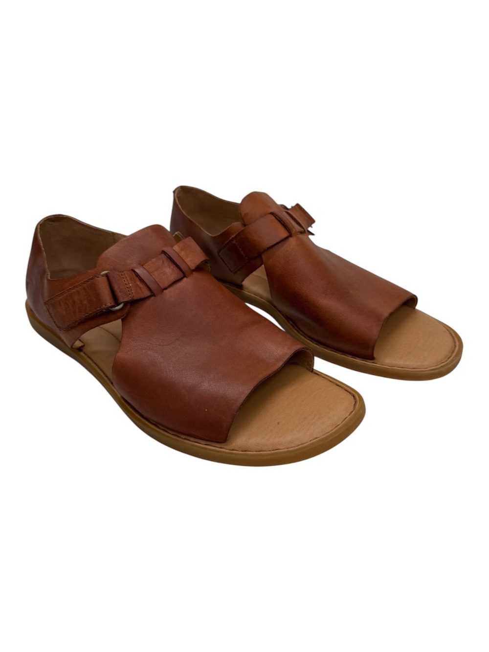 Born Ivey Flat Sandals Women’s Size 11 Brown Leather Open Toe Comfort Travel